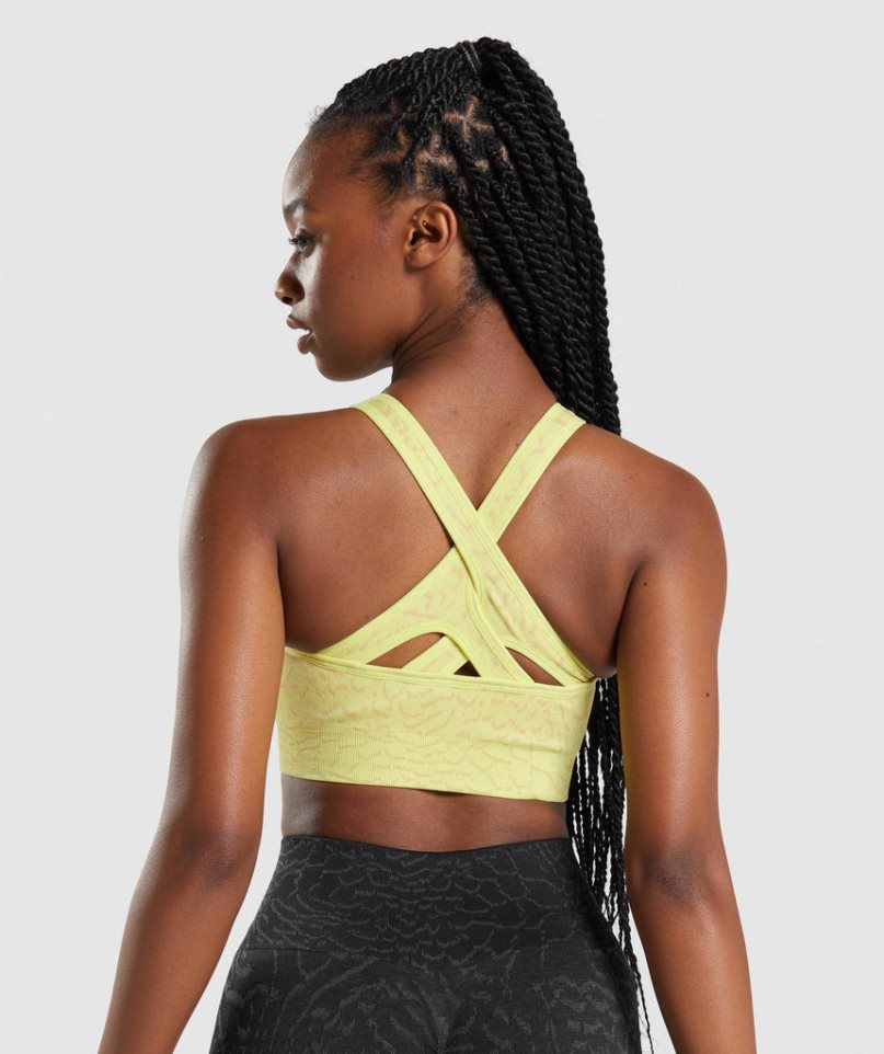 Gymshark Adapt Animal Seamless Női Sportmelltartó Sárga | HU-C-408