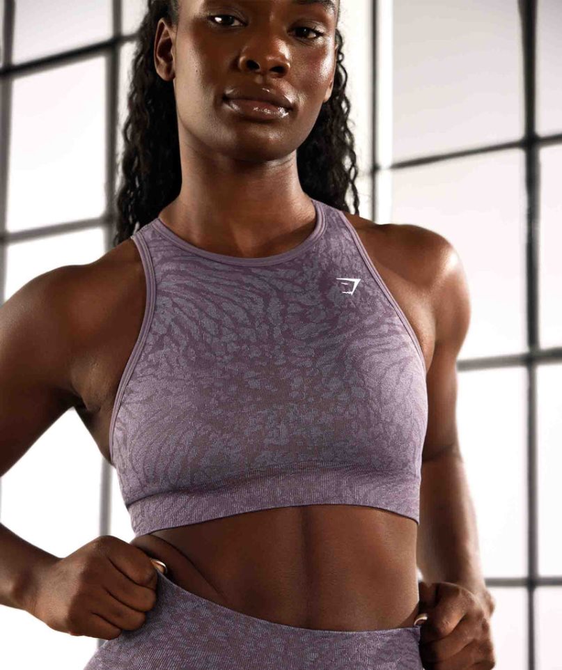 Gymshark Adapt Animal Seamless Női Sportmelltartó Lila | HU-D-195