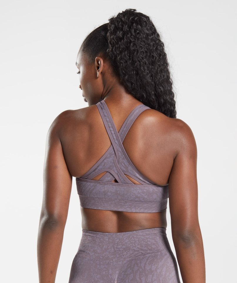 Gymshark Adapt Animal Seamless Női Sportmelltartó Lila | HU-D-195