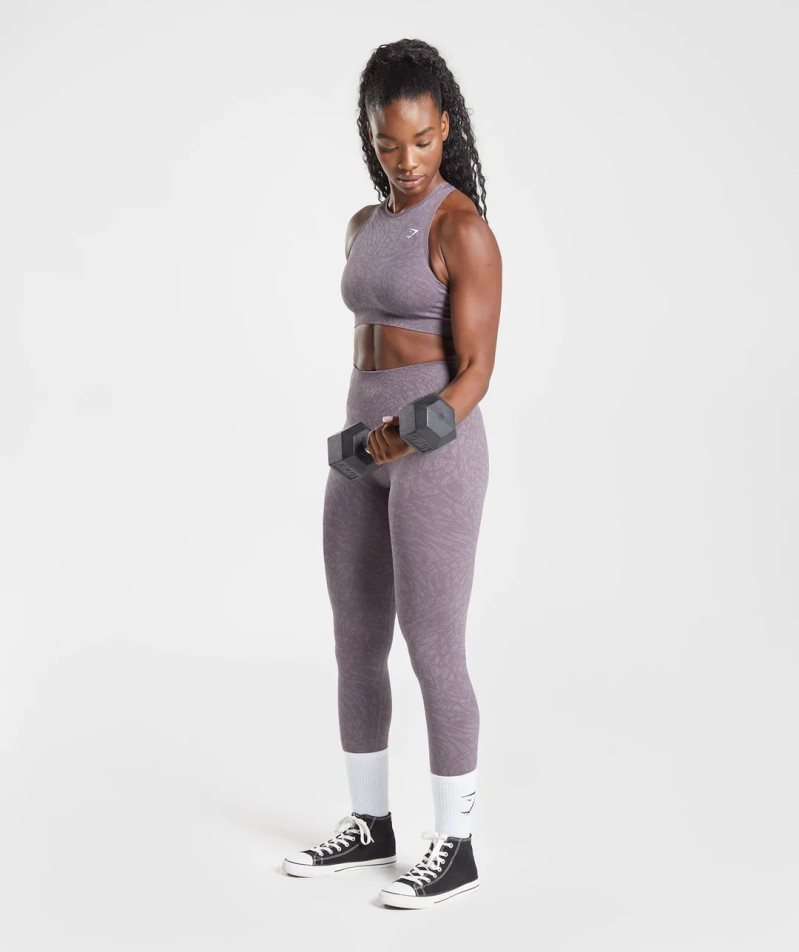 Gymshark Adapt Animal Seamless Női Sportmelltartó Lila | HU-D-195