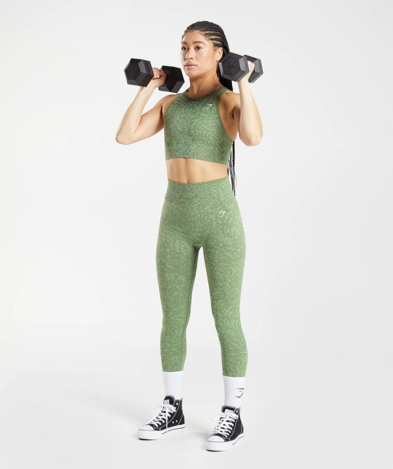 Gymshark Adapt Animal Seamless Női Sportmelltartó Zöld | HU-T-140