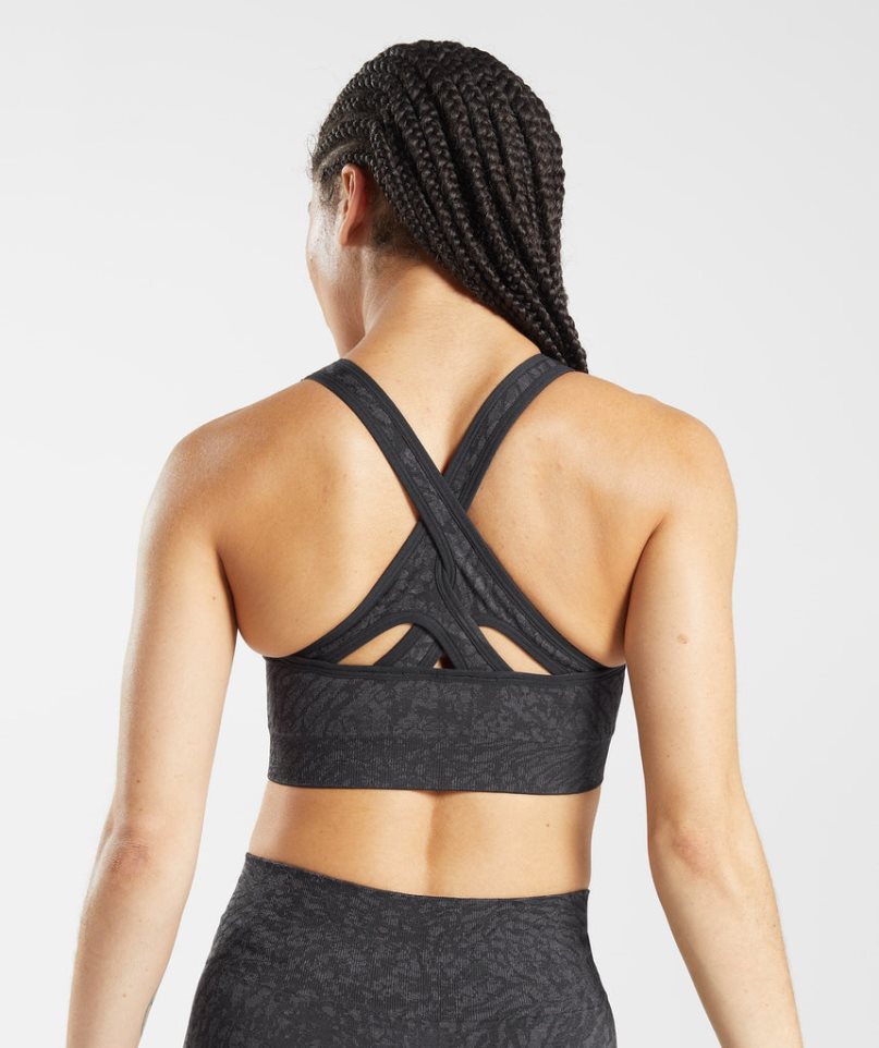 Gymshark Adapt Animal Seamless Női Sportmelltartó Fekete | HU-T-849
