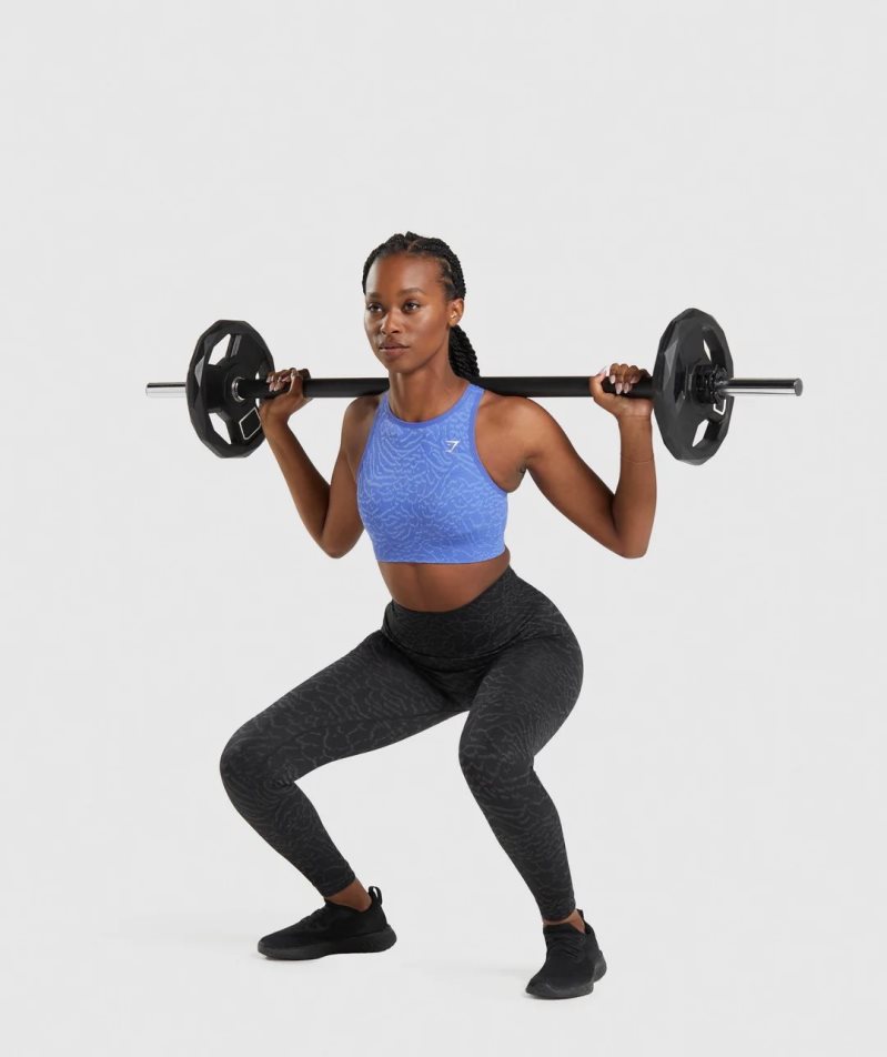 Gymshark Adapt Animal Seamless Női Sportmelltartó Kék | HU-X-791