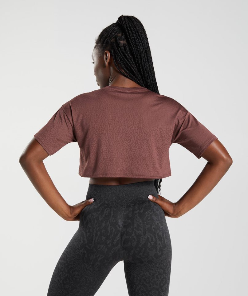 Gymshark Adapt Animal Seamless Női Vágott Felsők Barna | HU-P-540