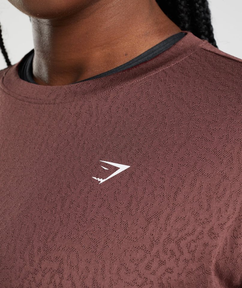 Gymshark Adapt Animal Seamless Női Vágott Felsők Barna | HU-P-540