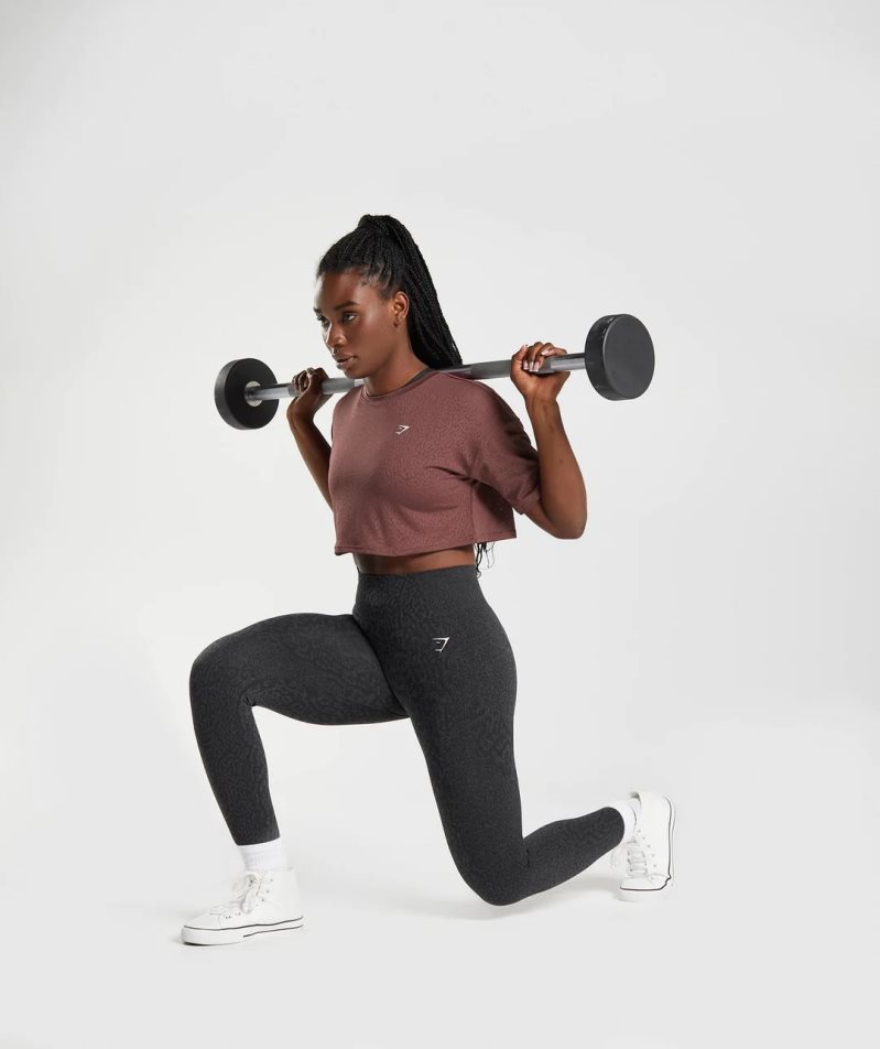 Gymshark Adapt Animal Seamless Női Vágott Felsők Barna | HU-P-540