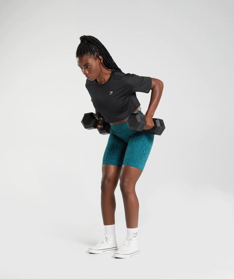 Gymshark Adapt Animal Seamless Női Vágott Felsők Fekete | HU-P-910