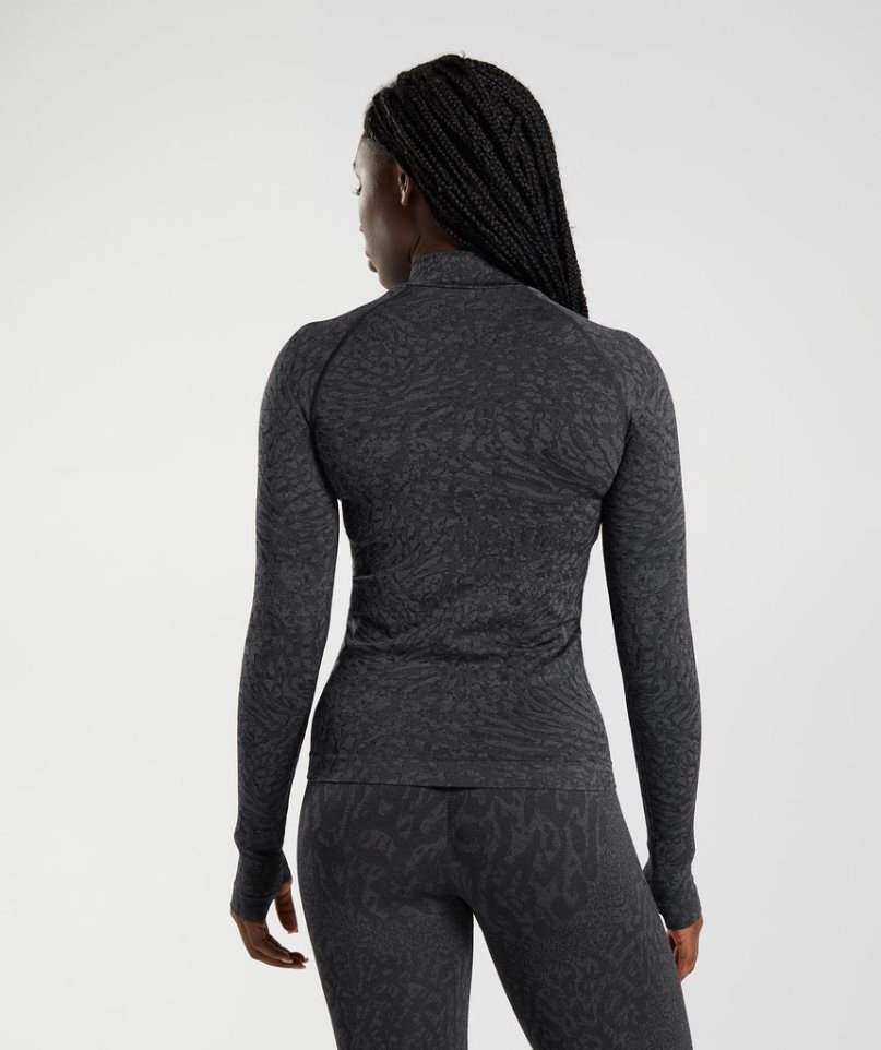 Gymshark Adapt Animal Zip Through Női Kabát Fekete | HU-C-482