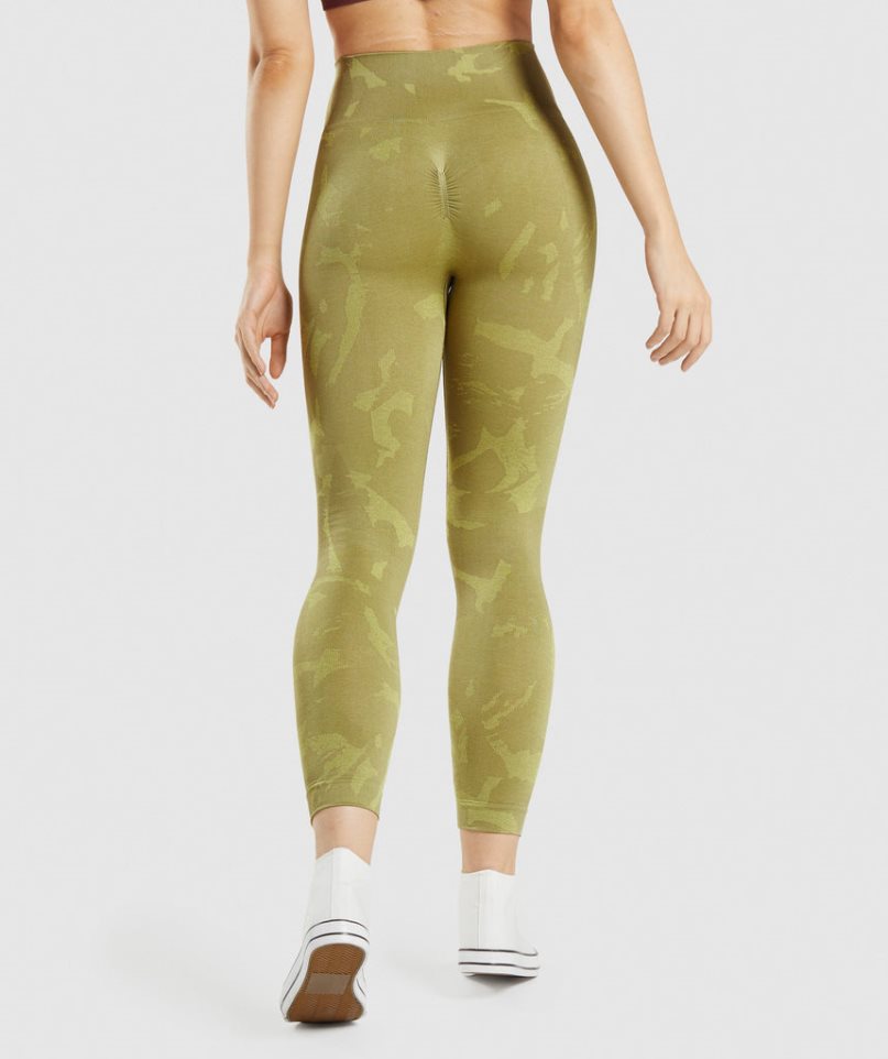 Gymshark Adapt Camo Seamless Női Leggings Olivazöld | HU-O-516