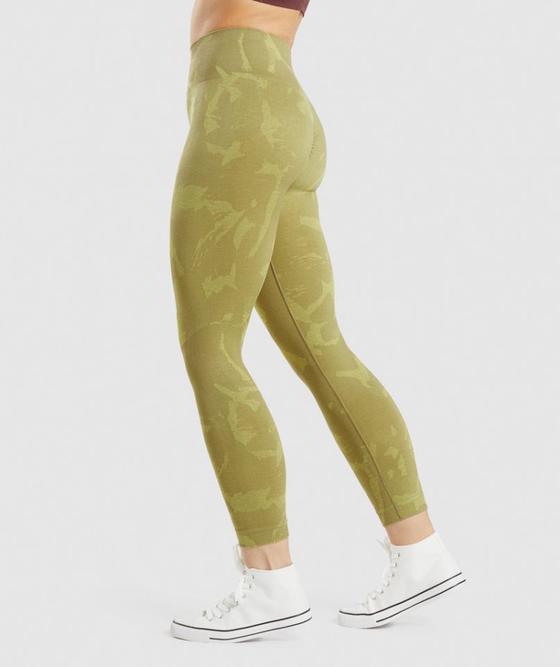 Gymshark Adapt Camo Seamless Női Leggings Olivazöld | HU-O-516
