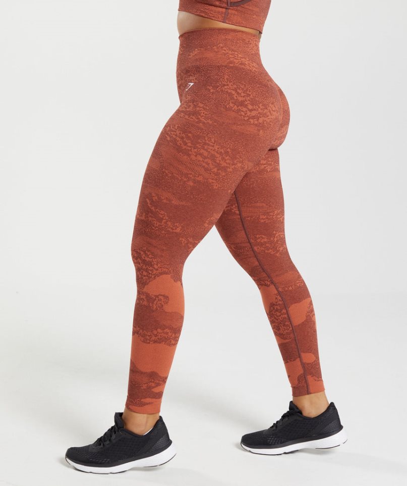 Gymshark Adapt Camo Seamless Női Leggings Barna | HU-V-397
