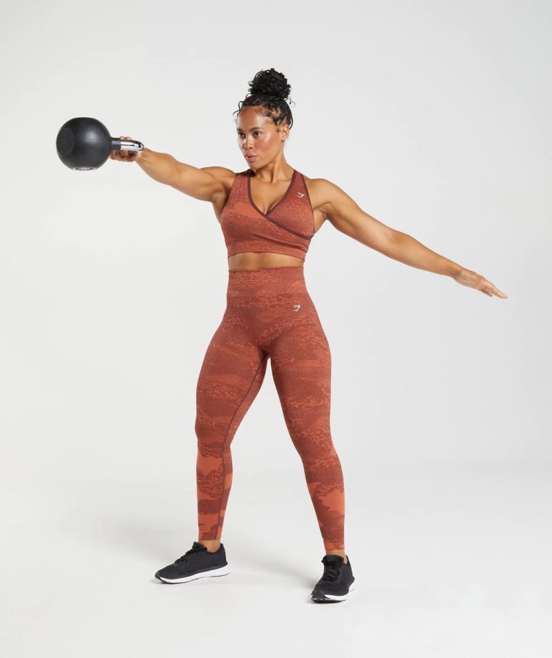 Gymshark Adapt Camo Seamless Női Leggings Barna | HU-V-397