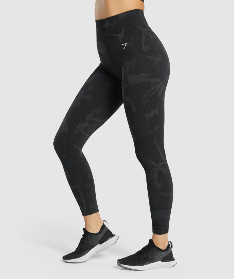 Gymshark Adapt Camo Seamless Női Leggings Fekete | HU-V-654