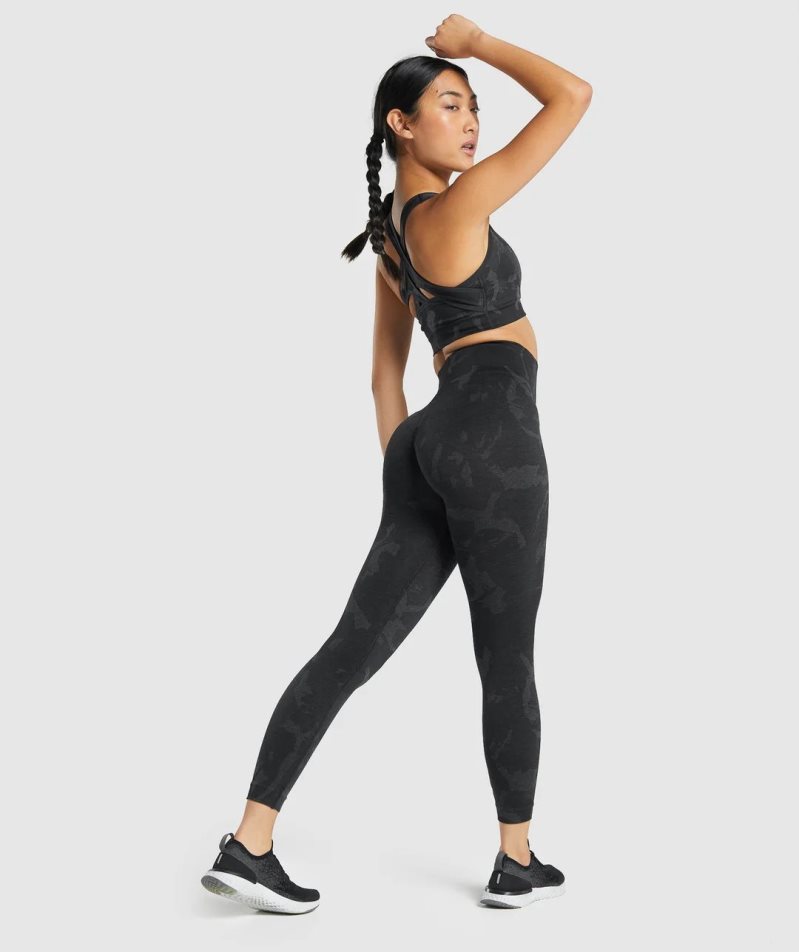 Gymshark Adapt Camo Seamless Női Leggings Fekete | HU-V-654
