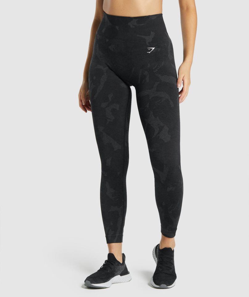 Gymshark Adapt Camo Seamless Női Leggings Fekete | HU-V-654