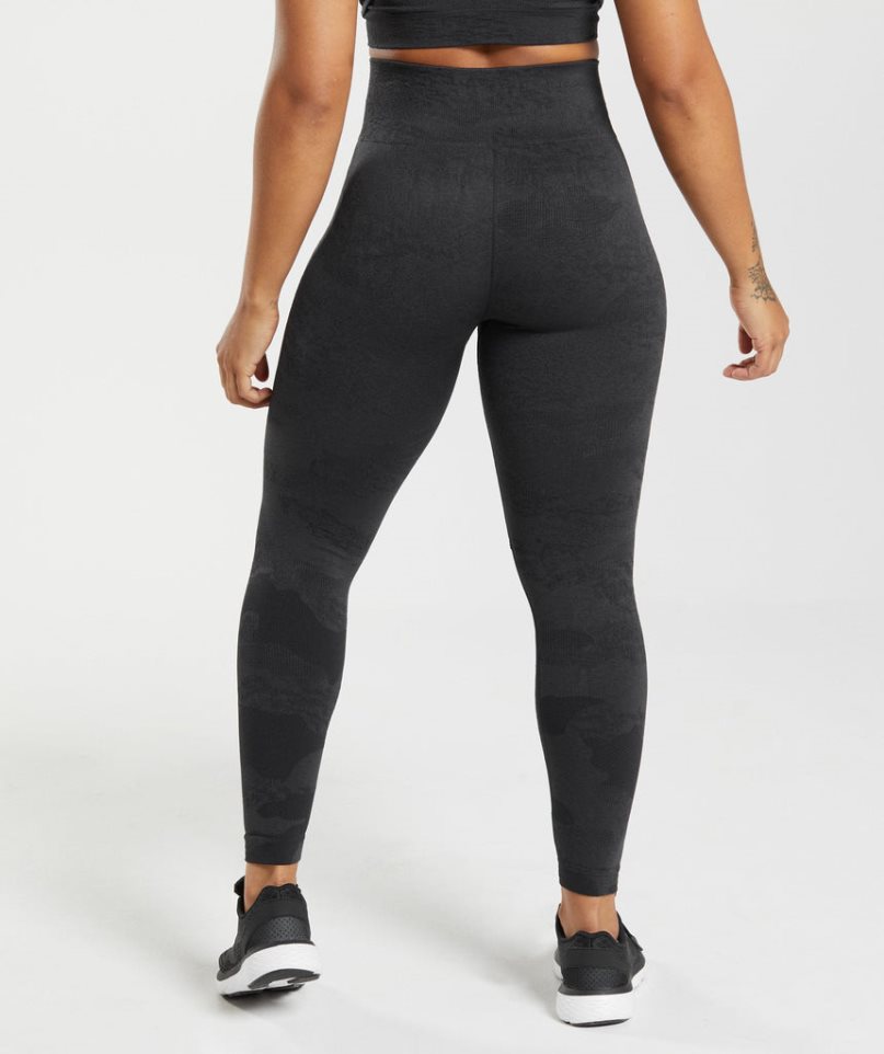 Gymshark Adapt Camo Seamless Női Leggings Fekete | HU-Z-271