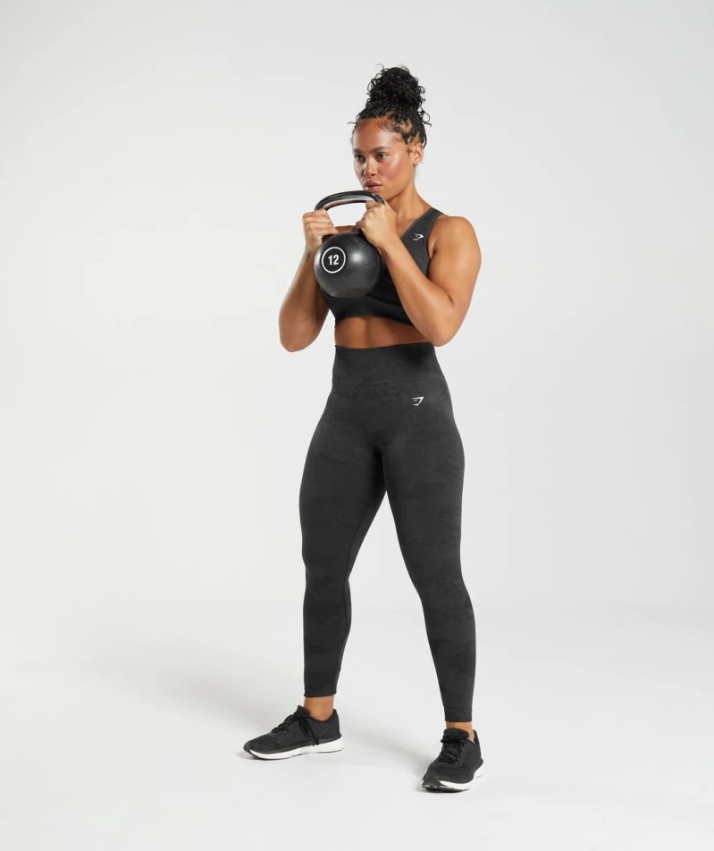 Gymshark Adapt Camo Seamless Női Leggings Fekete | HU-Z-271