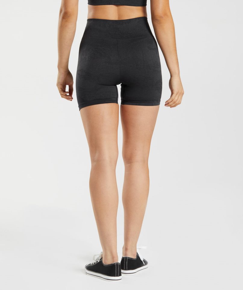 Gymshark Adapt Camo Seamless Női Rövidnadrág Fekete | HU-P-130