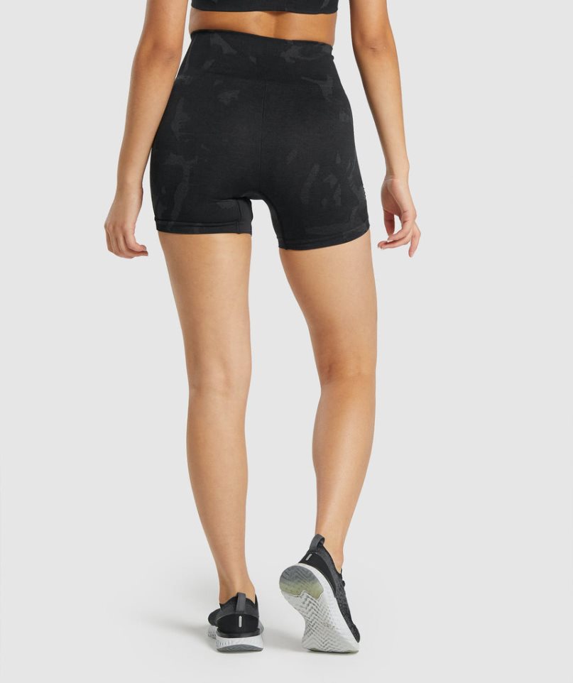 Gymshark Adapt Camo Seamless Női Rövidnadrág Fekete | HU-Q-401