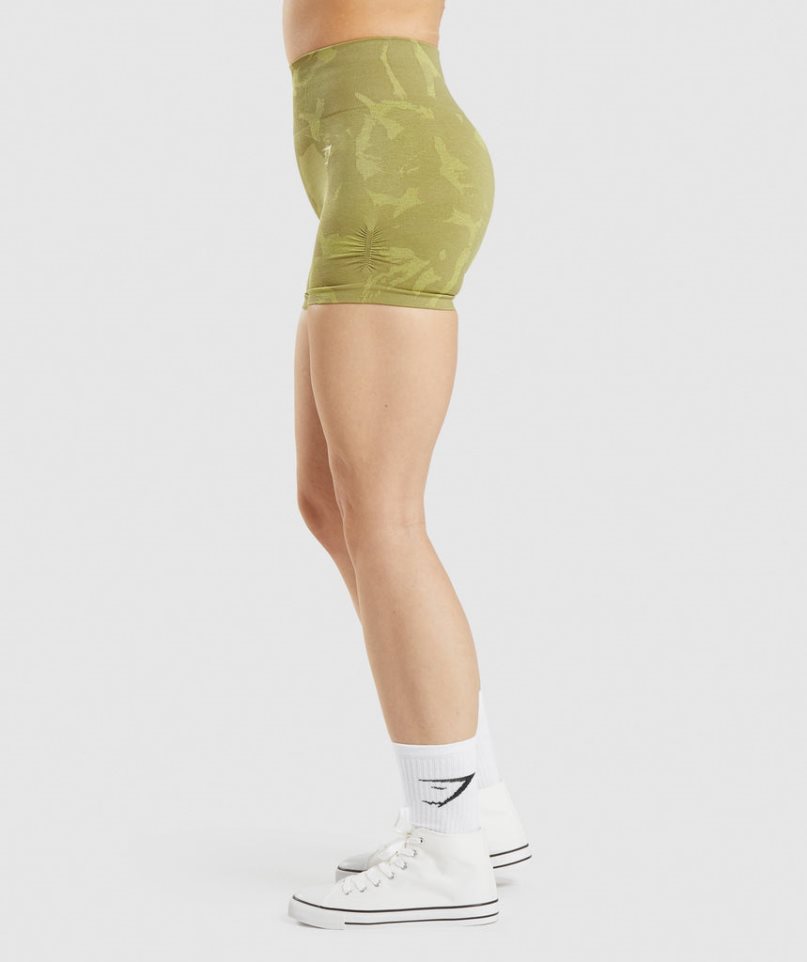 Gymshark Adapt Camo Seamless Női Rövidnadrág Olivazöld | HU-S-359