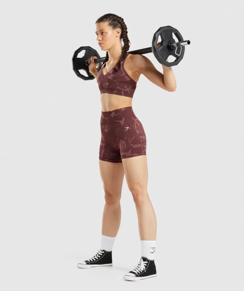Gymshark Adapt Camo Seamless Női Rövidnadrág Barna | HU-U-397