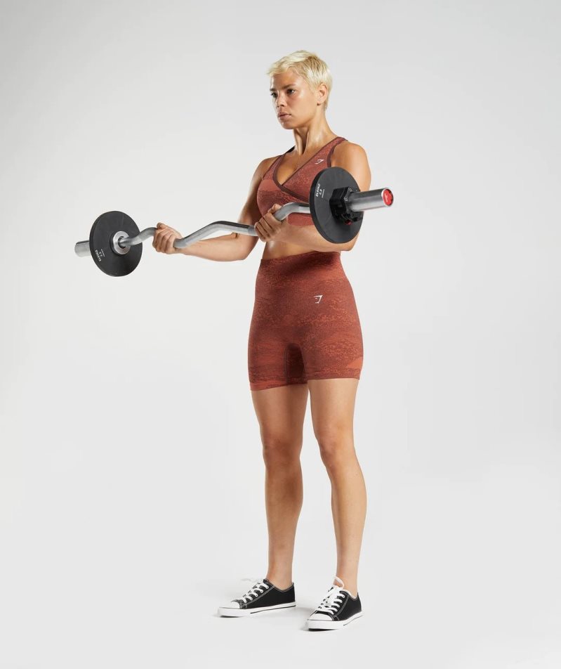 Gymshark Adapt Camo Seamless Női Rövidnadrág Barna | HU-V-134