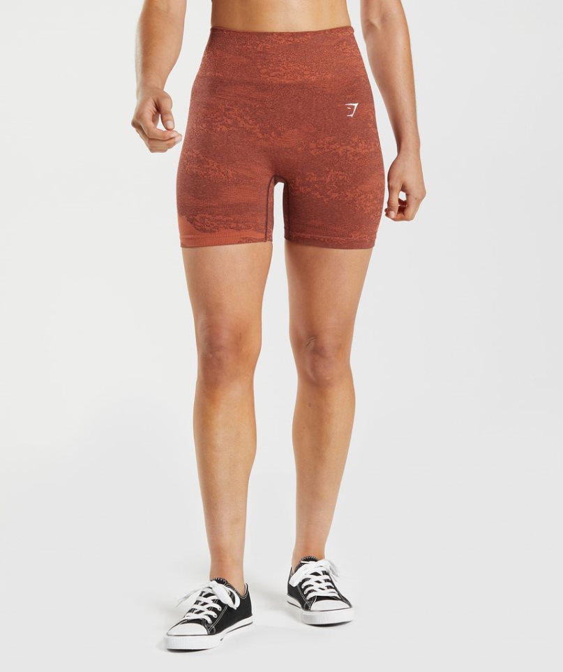 Gymshark Adapt Camo Seamless Női Rövidnadrág Barna | HU-V-134