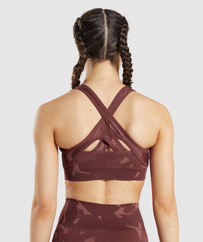 Gymshark Adapt Camo Seamless Női Sportmelltartó Sötétbarna | HU-A-730