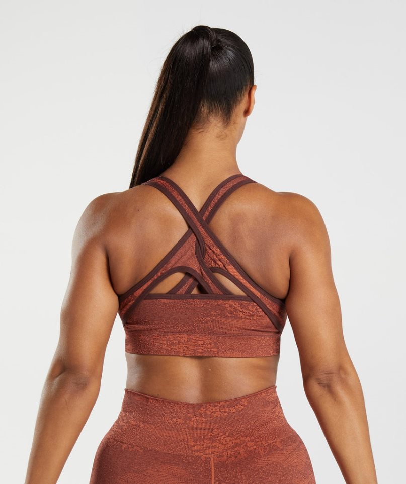 Gymshark Adapt Camo Seamless Női Sportmelltartó Barna | HU-Q-260