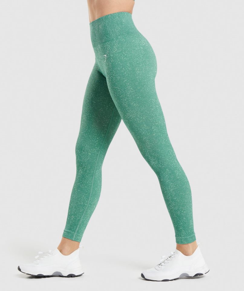 Gymshark Adapt Fleck Seamless Női Leggings Zöld | HU-P-530