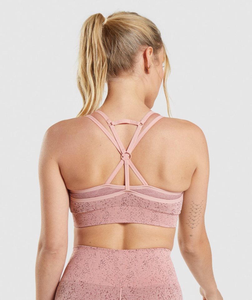 Gymshark Adapt Fleck Seamless Női Sportmelltartó Rózsaszín | HU-B-032