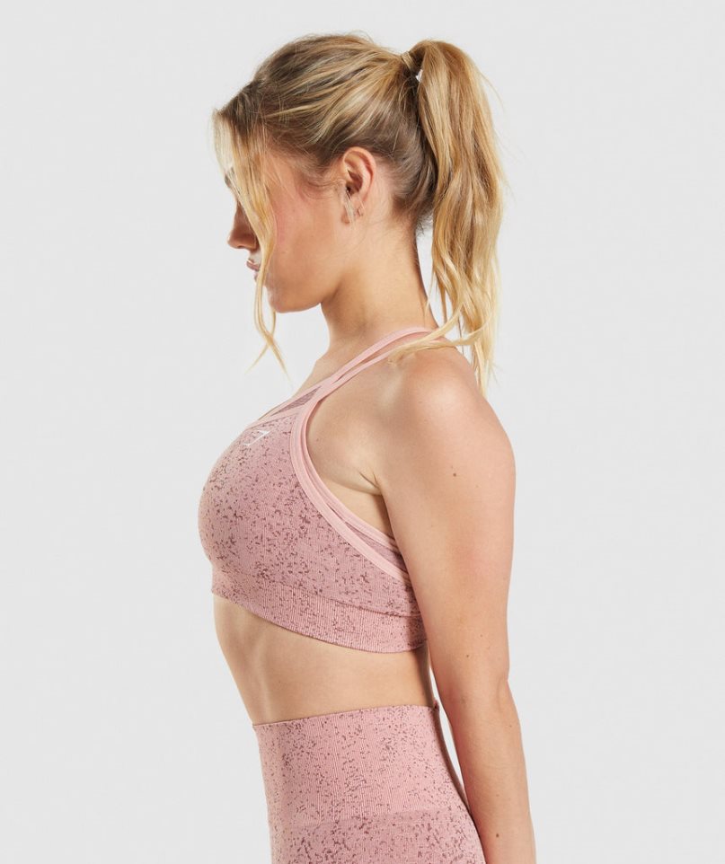Gymshark Adapt Fleck Seamless Női Sportmelltartó Rózsaszín | HU-B-032