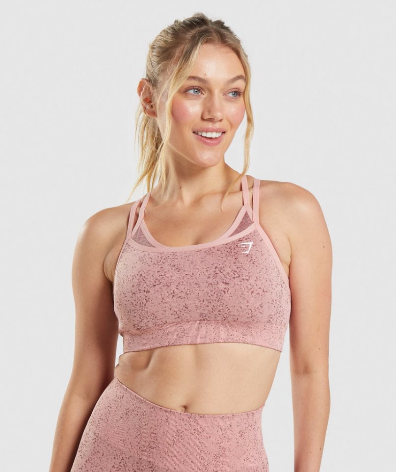 Gymshark Adapt Fleck Seamless Női Sportmelltartó Rózsaszín | HU-B-032