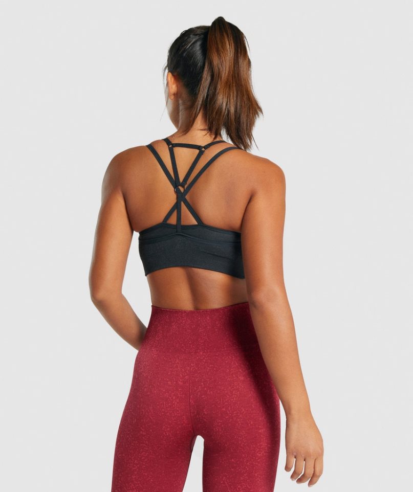 Gymshark Adapt Fleck Seamless Női Sportmelltartó Fekete | HU-C-420