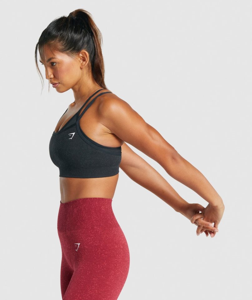 Gymshark Adapt Fleck Seamless Női Sportmelltartó Fekete | HU-C-420