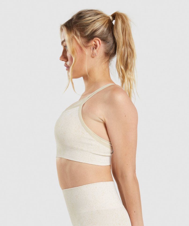 Gymshark Adapt Fleck Seamless Női Sportmelltartó Fehér | HU-O-506
