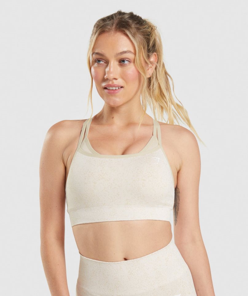 Gymshark Adapt Fleck Seamless Női Sportmelltartó Fehér | HU-O-506