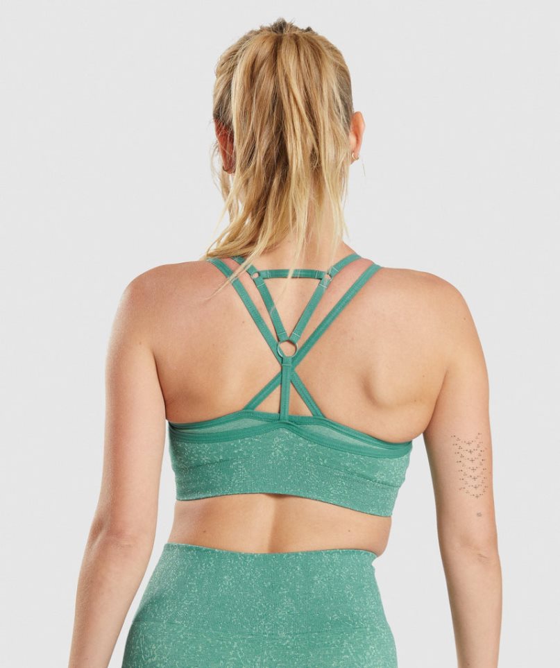 Gymshark Adapt Fleck Seamless Női Sportmelltartó Zöld | HU-R-480