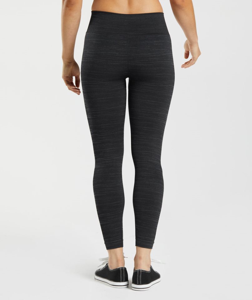 Gymshark Adapt Marl Seamless Női Leggings Fekete | HU-D-608
