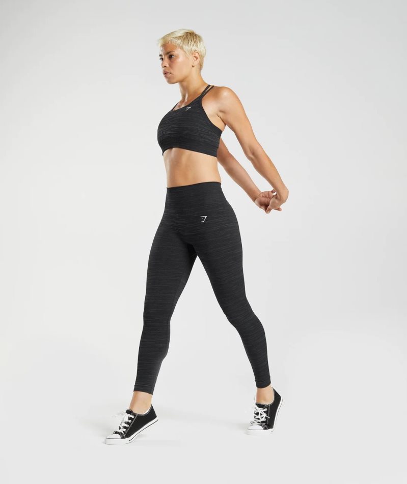 Gymshark Adapt Marl Seamless Női Leggings Fekete | HU-D-608