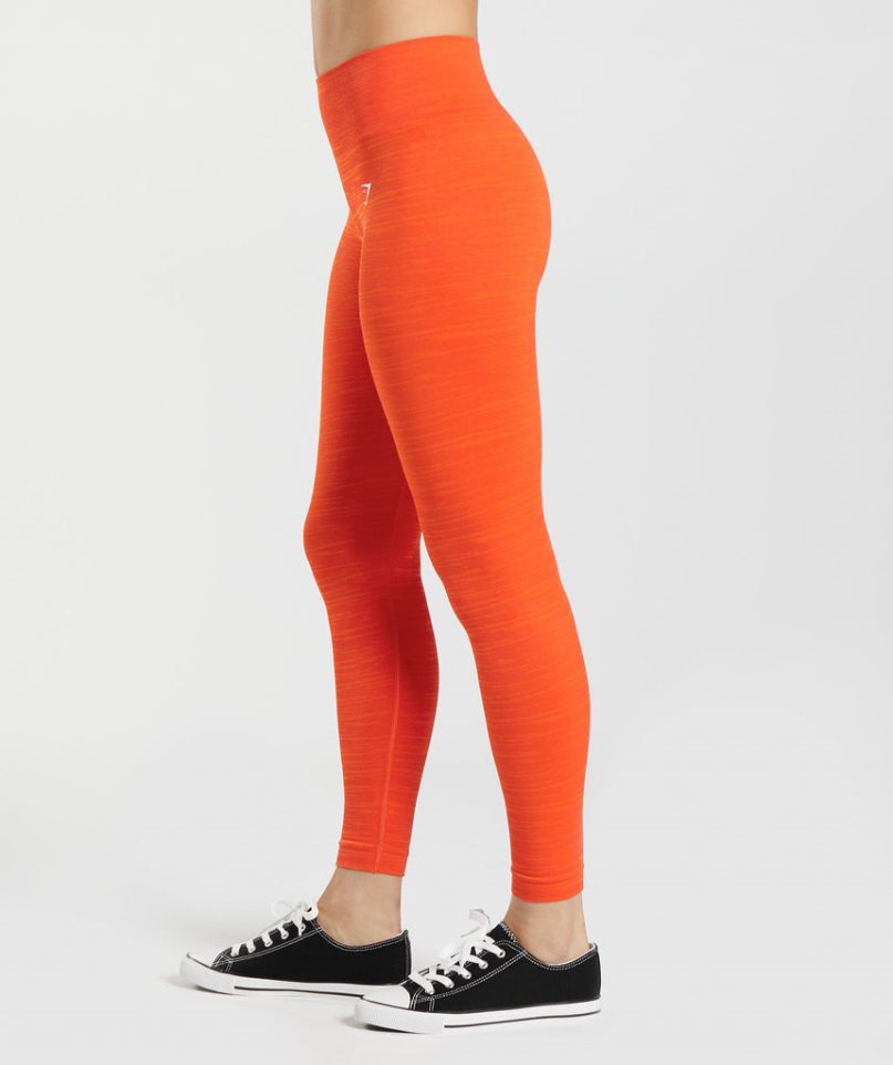 Gymshark Adapt Marl Seamless Női Leggings Narancssárga | HU-D-941