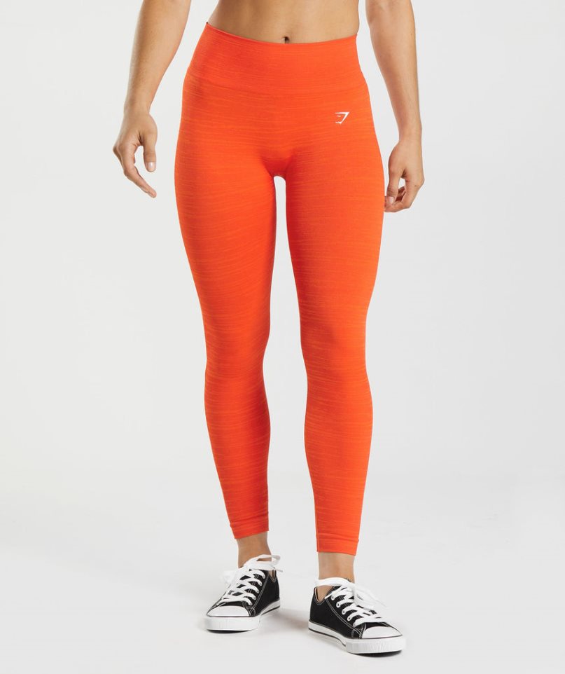 Gymshark Adapt Marl Seamless Női Leggings Narancssárga | HU-D-941