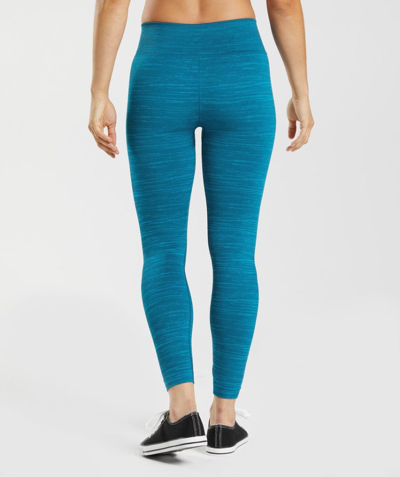 Gymshark Adapt Marl Seamless Női Leggings Kék | HU-M-640