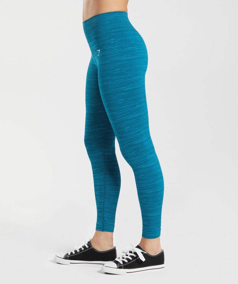 Gymshark Adapt Marl Seamless Női Leggings Kék | HU-M-640