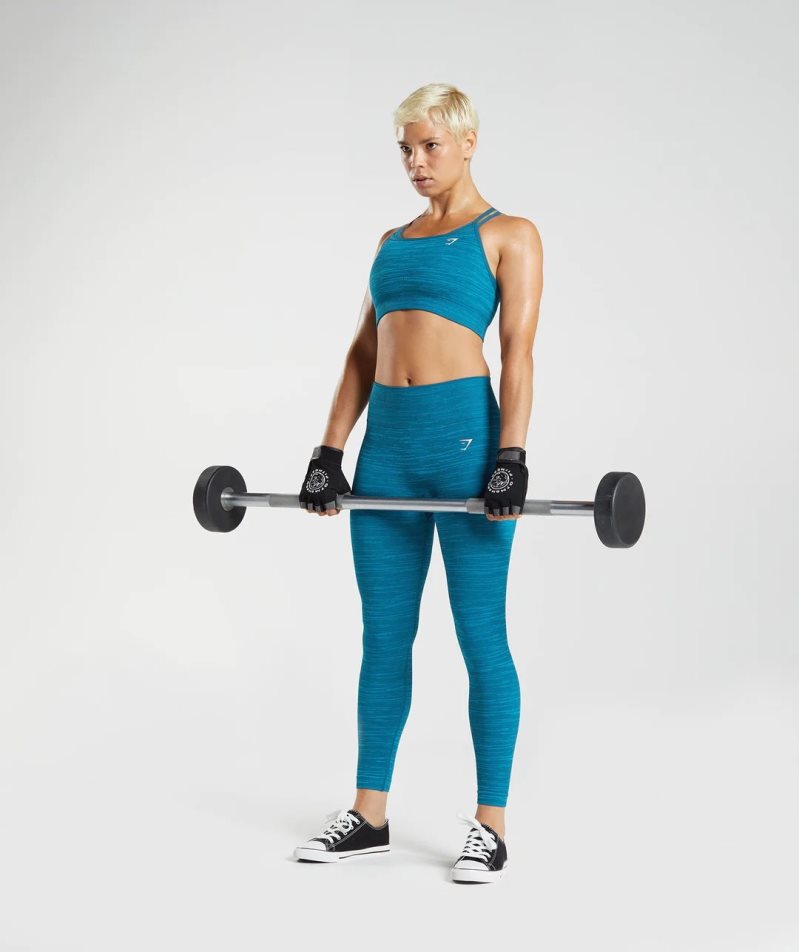 Gymshark Adapt Marl Seamless Női Leggings Kék | HU-M-640