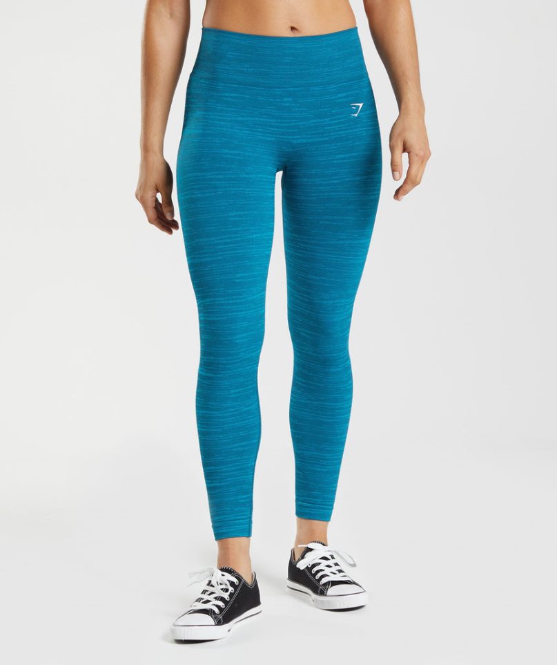 Gymshark Adapt Marl Seamless Női Leggings Kék | HU-M-640