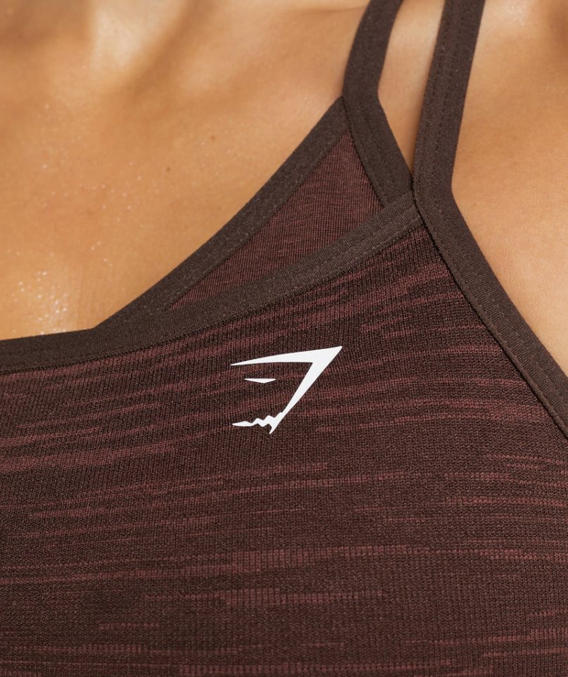 Gymshark Adapt Marl Seamless Női Sportmelltartó Sötétbarna | HU-L-018