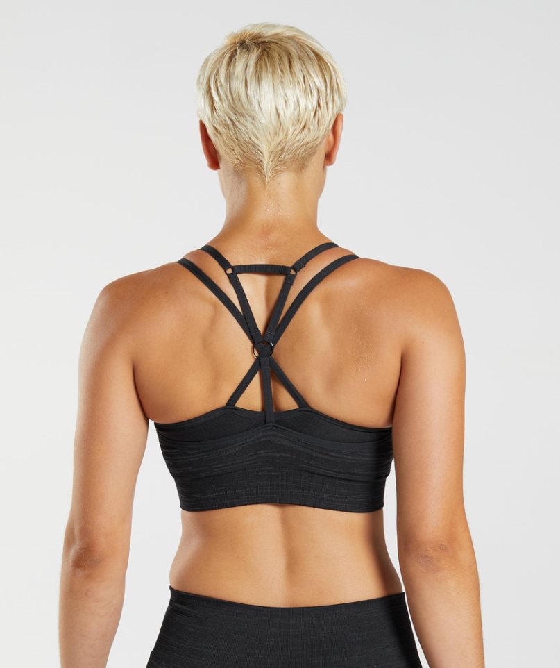 Gymshark Adapt Marl Seamless Női Sportmelltartó Fekete | HU-M-057