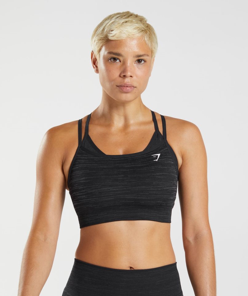 Gymshark Adapt Marl Seamless Női Sportmelltartó Fekete | HU-M-057