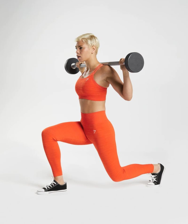 Gymshark Adapt Marl Seamless Női Sportmelltartó Narancssárga | HU-S-513